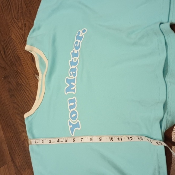 Your New Favorite Shirt You Matter Blue Ringer Cropped Tee A30 - Picture 4 of 6
